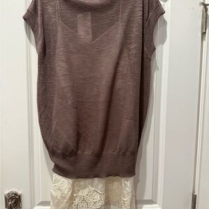 Zara Brown and Cream Mini Dress